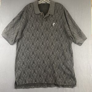 Ashworth Mens Gray Paisley Polo Short Sleeve shirt Casual Golf XL